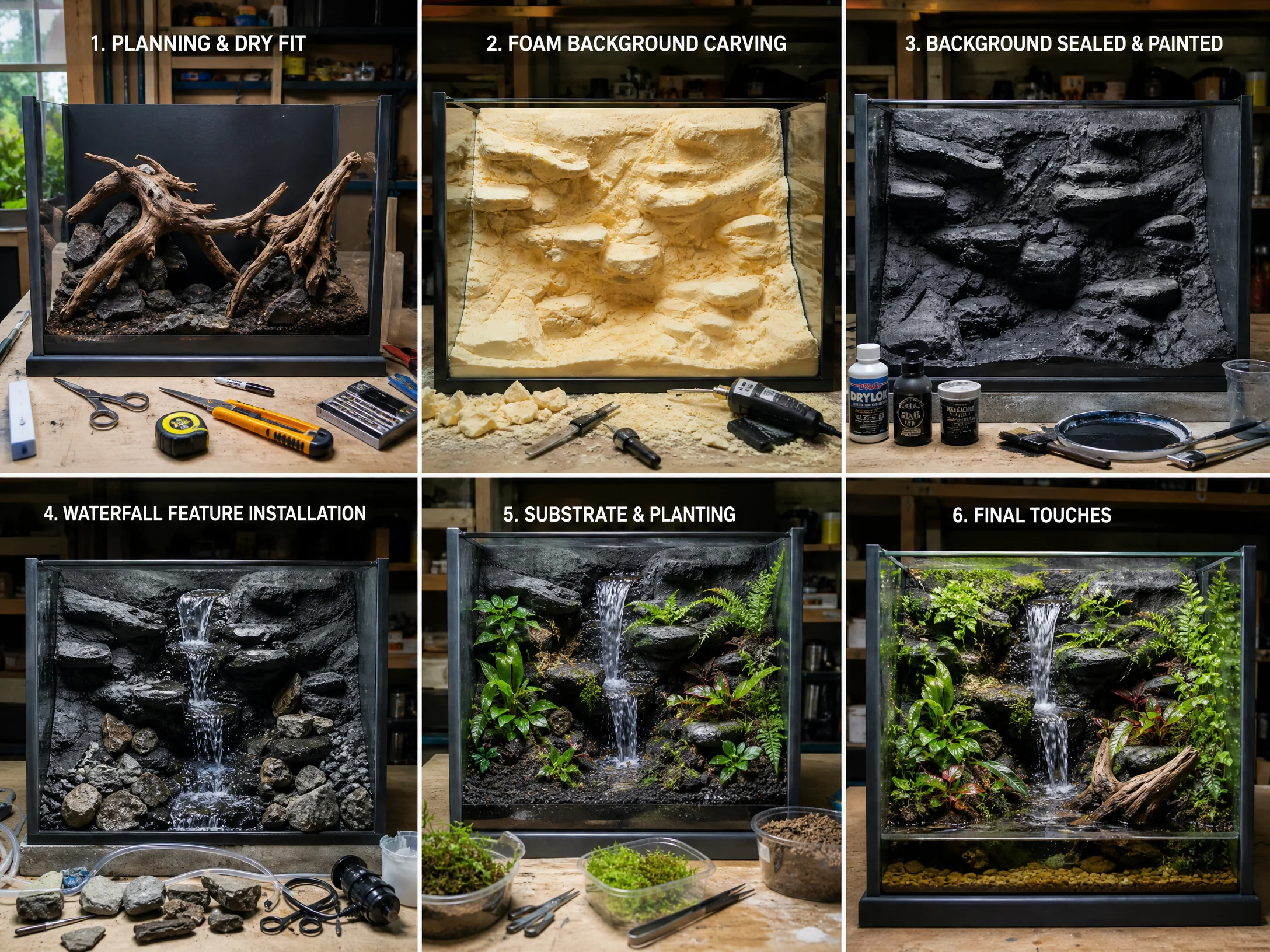 水陆缸造景制作过程六步骤展示